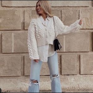 ZARA KNIT CARDIGAN WITH JEWEL BUTTONS NWT